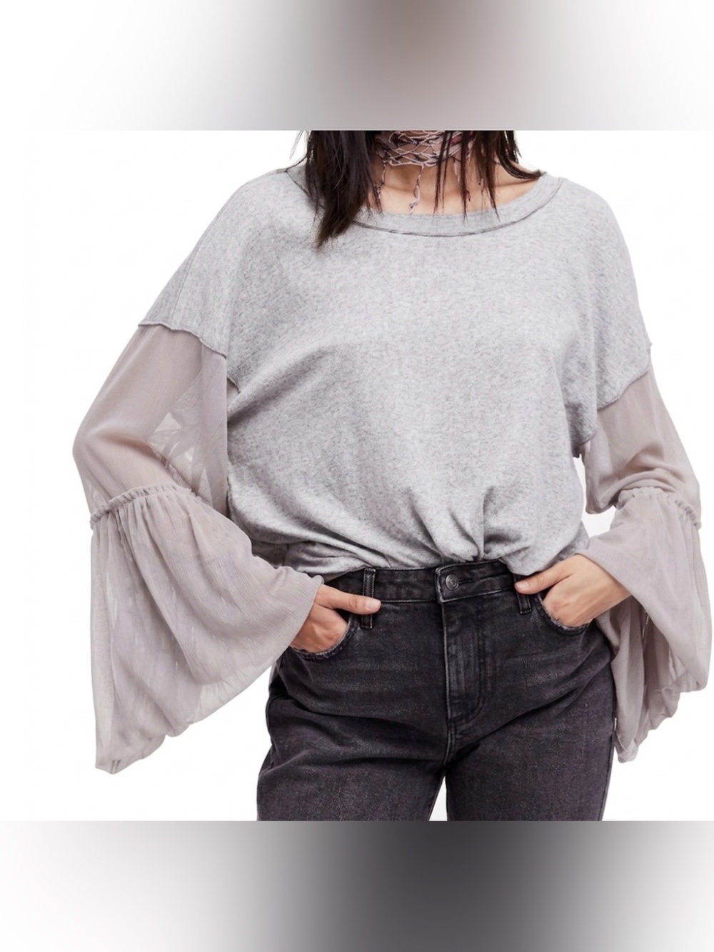 Free People Still Got It Bell Sleeve Top, Size S